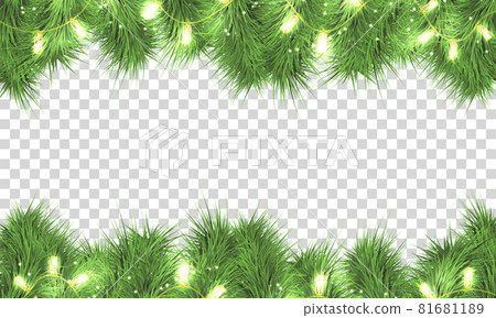 Christmas tree branches,lights, garland isolated. Christmas tree branches,lights, garland isolated. 81681189