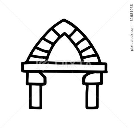 Arch black line vector doodle icon design 81681988