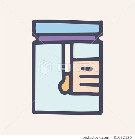 container for biomaterials vector doodle simple color icon 81682120