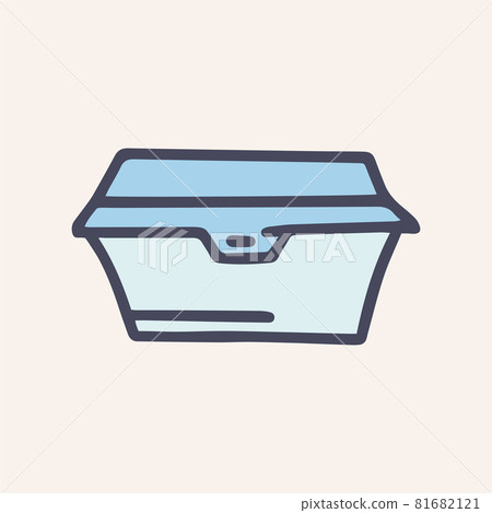 lunch box vector doodle simple color icon 81682121