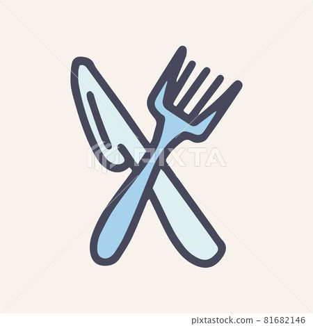 plastic knife and fork vector doodle simple color icon plastic knife and fork vector doodle simple color icon 81682146