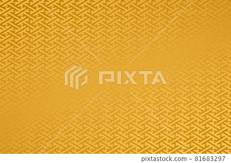 Illustration material Background material Japanese style Japanese paper Brush calligraphy Gold Gold Saaya pattern Pattern 81683297