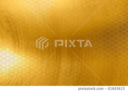 Illustration material Background material Japanese style Japanese paper Brush calligraphy Gold Gold Qinghai wave pattern Wave pattern 81683615