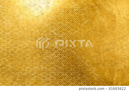Illustration material Background material Japanese style Japanese paper Brush calligraphy Gold Gold Qinghai wave pattern Wave pattern 81683622