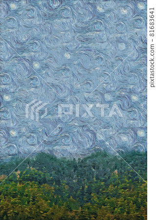 Elegant and beautiful landscape forest oil painting illustration Elegant and beautiful landscape forest oil painting illustration 81683641