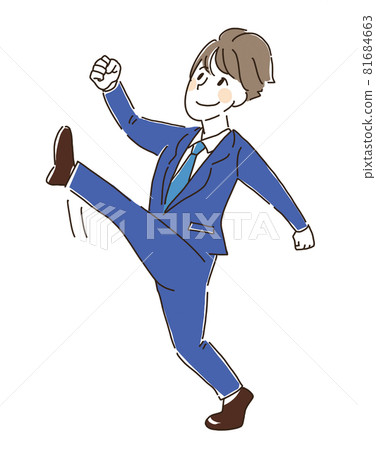 Energetic office worker, full body 2 poses Energetic office worker, full body 2 poses 81684663