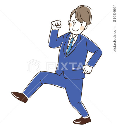 Energetic office worker full body 3 poses Energetic office worker full body 3 poses 81684664