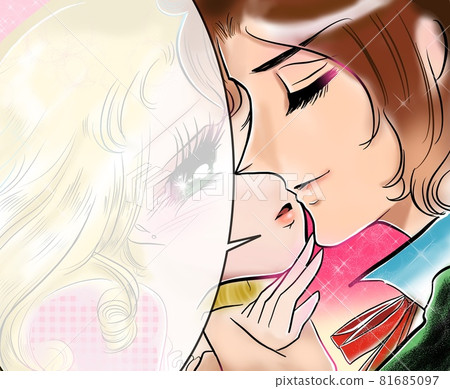 A cute girl who is kissed by a 70's shojo manga prince 81685097