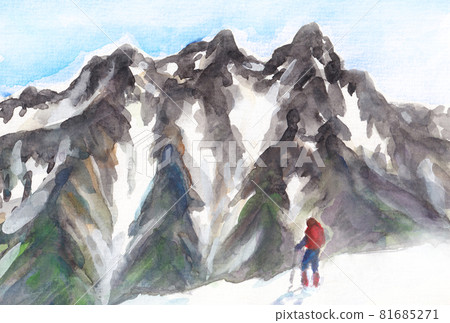 從糸魚川駒嶽山頂眺望開夜谷“佛山阿彌陀佛”【殘雪】五月登山 81685271