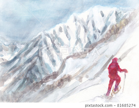 從八海山女子會館眺望越後駒嶽山【雪】1月登山 81685274