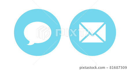 Message icons for online communication. Message and email icons isolated on white background. Vector illustration 81687309