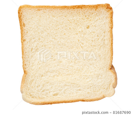 Slice of bread on the white background and isolated with clipping path 81687690