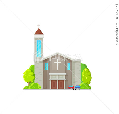 Monastery Christian religion building isolated 81687861