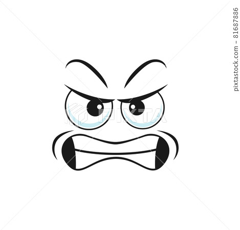 Angry smiley isolated irritated emoticon icon 81687886
