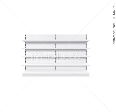 Trade shelf, shop rack, realistic store display Trade shelf, shop rack, realistic store display 81687939