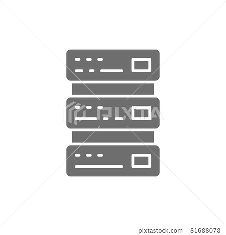 Network hosting, server and technology grey icon. 81688078