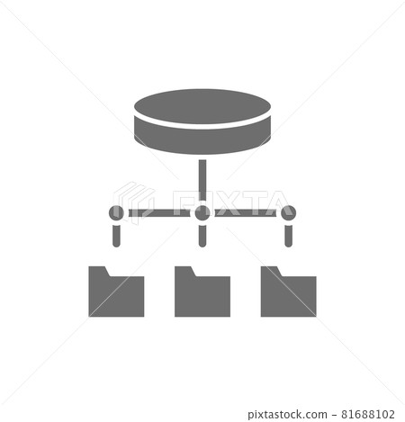 Folder hosting, ftp server, software update, data storage grey icon. Folder hosting, ftp server, software update, data storage grey icon. 81688102