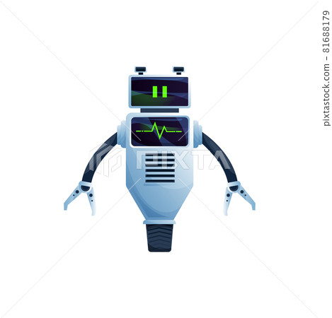 Single wheel robot with grabs, futuristic cyborg 81688179