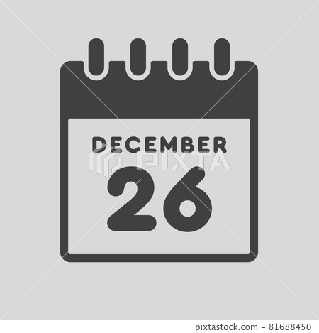 Icon day date 26 December, template calendar page 81688450