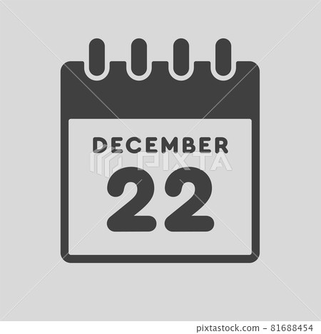 Icon day date 22 Decermber, template calendar page - Stock Illustration ...