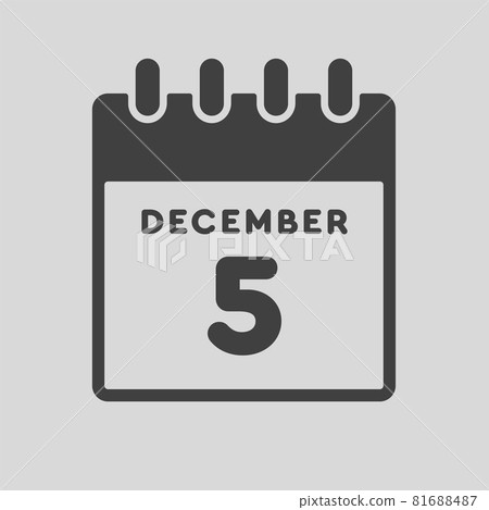 Icon day date 5 December, template calendar page Icon day date 5 December, template calendar page 81688487