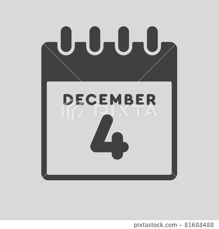 Icon day date 4 December, template calendar page Icon day date 4 December, template calendar page 81688488