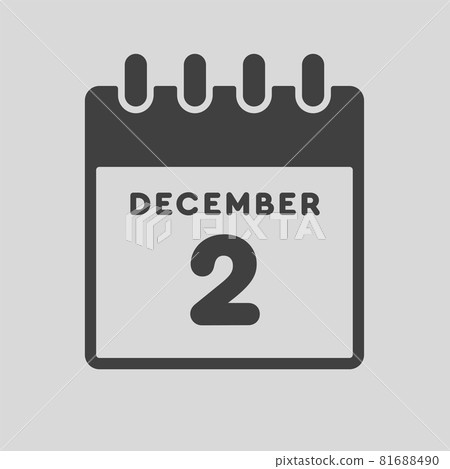 Icon day date 2 December, template calendar page Icon day date 2 December, template calendar page 81688490
