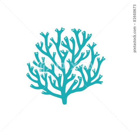 Acropids stony hard coral isolated seaweed icon 81688673
