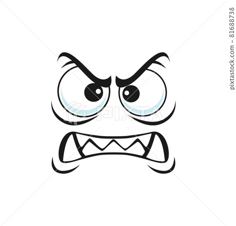 Angry emoticon vampire with fangs teeth isolated 81688738