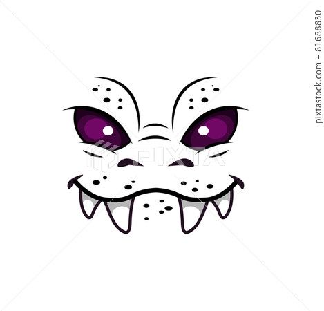 Monster face isolated vector icon, cartoon emotion Monster face isolated vector icon, cartoon emotion 81688830