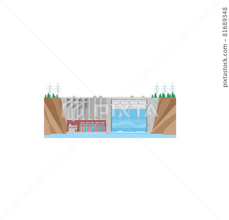 Hydroelectric power plant, water energy station Hydroelectric power plant, water energy station 81689348