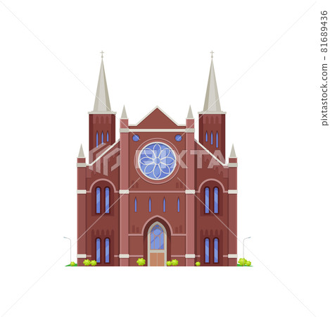 Cathedral or church, christian medieval building 81689436