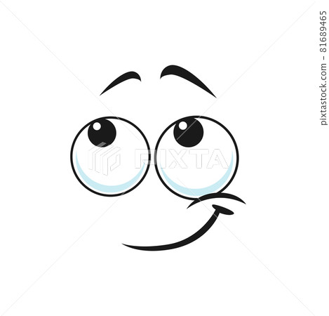 Trusting confining emoticon, aside smile isolated Trusting confining emoticon, aside smile isolated 81689465