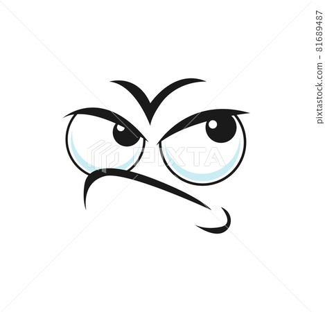 Distrusted sad mood suspicious expression isolated 81689487