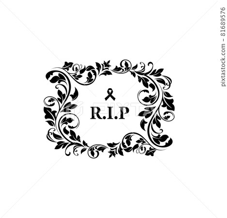 Funeral and obituary condolence card, RIP flowers 81689576