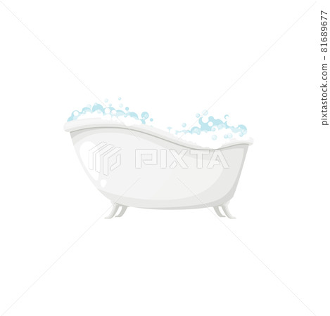 Relaxing spa bathtub with soapy bubbles isolated Relaxing spa bathtub with soapy bubbles isolated 81689677