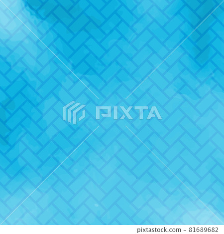 Higaki pattern (pattern) Japanese pattern blue watercolor Higaki pattern (pattern) Japanese pattern blue watercolor 81689682