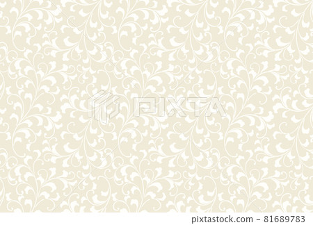 蔓藤花紋背景素材【米色】 81689783