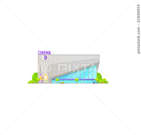 Cinema building, movie theater 5D, entrance facade 81689954