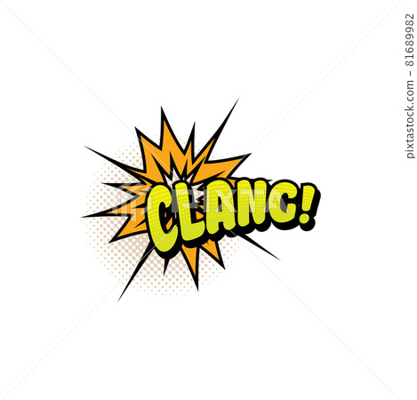 Clang comics pop art bubble isolated vector icon. Clang comics pop art bubble isolated vector icon. 81689982