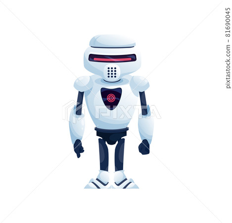 Futuristic robot isolated kids toy, android icon 81690045