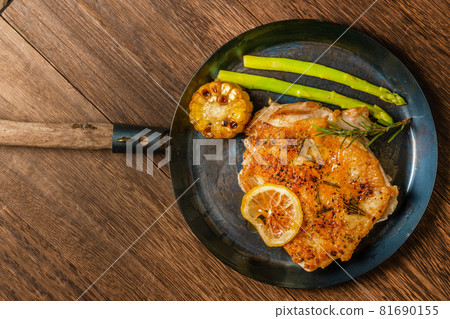 Outdoor cooking chicken herb steak 81690155
