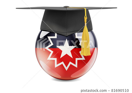 Graduation cap with Juneteenth, Emancipation flag. 3D rendering 81690510