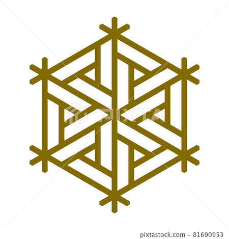 Design element based on Japanese craft Kumiko zaiku Design element based on Japanese craft Kumiko zaiku 81690953