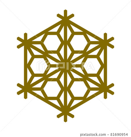 Design element based on Japanese craft Kumiko zaiku Design element based on Japanese craft Kumiko zaiku 81690954