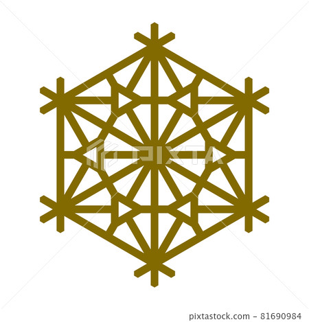 Design element based on Japanese craft Kumiko zaiku Design element based on Japanese craft Kumiko zaiku 81690984