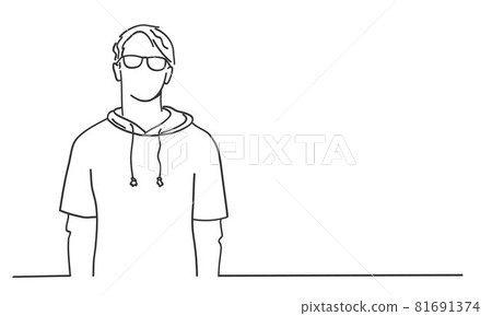 Sketch of guy in glasses. 81691374