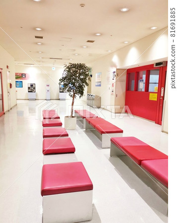 Hallway with red sofa Hallway with red sofa 81691885