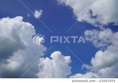 Sky background with the fluffy white clouds 81691954