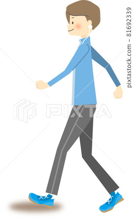 Young man walking Young man walking 81692339
